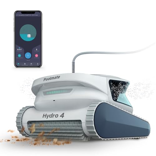 Poolmate Hydro 4 Poolroboter, Poolsauger für Innen- und oberirdische Pools, Boden-, Wand- und Wasserlinienreinigung und Schrubben, intelligente WLAN- und Blutooth-App-Steuerung, 15,7 m Kabel von Chasing