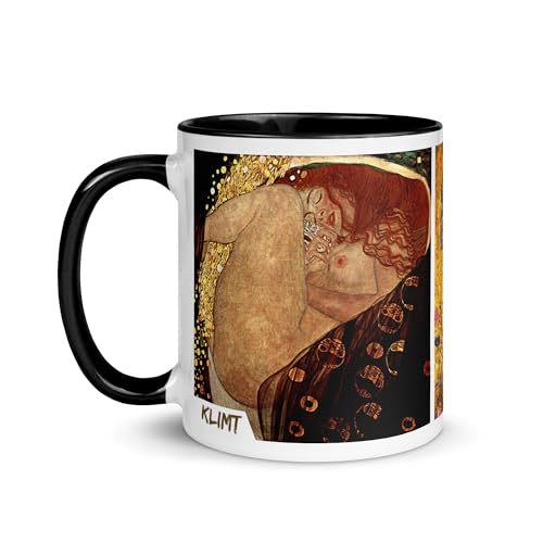 Tasse Gustave Klimt Jugendstil Malerei Dekoration Baum Leben Kuss Judith Holopherne Portrait Bloch-Bauer Tod Leben (Danae) von Chatcripant