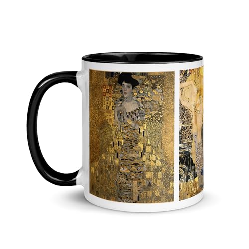 Tasse Gustave Klimt Jugendstil Malerei Dekoration Baum Leben Kuss Judith Holopherne Portrait Bloch-Bauer Tod Leben (Der Kuss) von Chatcripant