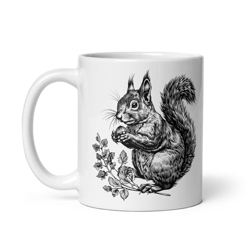 Tasse Natur Hirsch Wildschwein Fuchs Laie Markassin Wald Spaziergang Jagd Tiere Land Tee Kaffee Original Tasse Geschenk Kollege Herren Damen Naturforscher Oma (Eichhörnchen) von Chatcripant