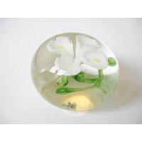 Vintage Glas Blumen Briefbeschwerer | Pw8 von ChateauWineAntiques