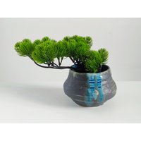 Keramikpflanztopf, 3, 5-Zoll-Blumentopf, Handgefertigter Keramikpflanzer, Keramikpflanzentopf, Schwarz, Keine Drainage Kein Bonsai von ChatiHandcraft