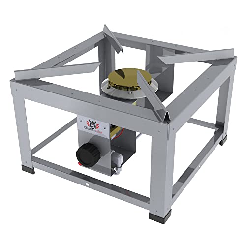 Professional Hockerkocher HK2000EV2 11kW aus Edelstahl für Flüssiggas, incl. Schlauch und Regler 50mbar B:460mm x T:460mm (Sonderhöhe Leergerät) von ChattenGlut