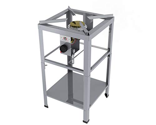 Professional Hockerkocher HK2000EV2 11kW aus Edelstahl für Flüssiggas, incl. Schlauch und Regler 50mbar B:460mm x T:460mm (Standgerät Leergerät) von ChattenGlut