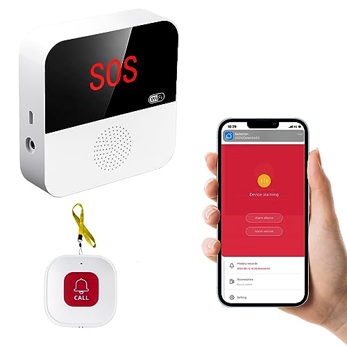 Chatthen Notrufknopf für Senioren, Tuya WiFi Alarmanlage Haus, Senioren Notruf Empfänger*1+Ruftaste*1, Kompatibel mit Tuya Smart/Smart Life/Alexa (Unterstützt Wi-Fi 2.4GHz ) von Chatthen