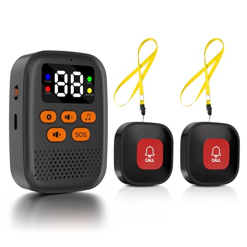 Chatthen Notrufknopf für Senioren, Wireless Emergency Button for Seniors, Emergency Call Bracelet for Seniors with 16 Ringtones, Call Button for Seniors with Vibration, 2 Buttons and 1 Receiver Chatthen Notrufknopf für Senioren, Wireless Emergency Button for Seniors, Emergency Call Bracelet for Seniors with 16 Ringtones, Call Button for Seniors with Vibration, 2 Buttons and 1 Receiver von Chatthen