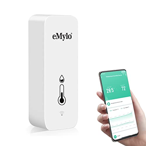 eMylo WiFi Thermometer Hygrometer Indoor Tuya Room Thermometer WiFi Temperature Sensor with Smart App and Data Recording Calibration for Baby Room, Greenhouse Accessories, Garage (1 Pack) von Chatthen