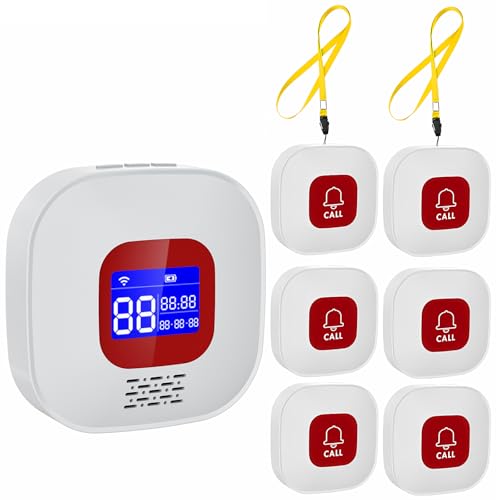 eMylo Senioren Notruf, Hausnotruf, Notrufknopf für Senioren, WiFi Senioren Notruf Empfänger*1+Ruftaste*6, Kompatibel mit Tuya Smart/Smart Life von Chatthen