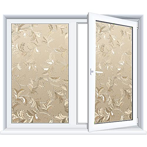 Chbrket 3D Fensterfolie Dekorfolie Sichtschutzfolie Statisch Anti-Uv Goldene Rebe 30X150CM von Chbrket