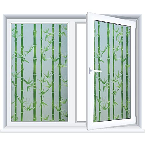 Chbrket Fensterfolie Sichtschutz Folie Fenster Für Badezimmer Schlafzimmer Küche Grüner Bambus 120X200CM von Chbrket