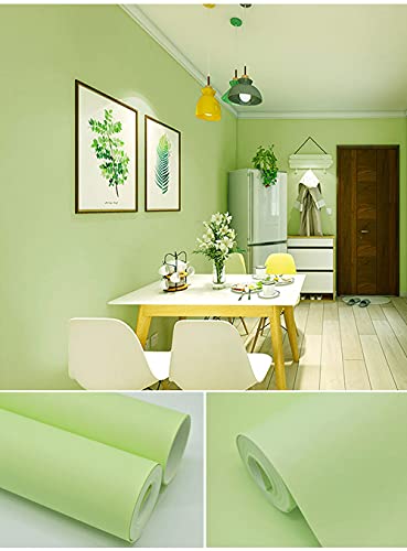 Chbrket Moderne Und Einfache Einfarbige Grüne Vliestapete Nordische Schlafzimmer Wohnzimmer Bekleidungsgeschäft Hintergrundtapete Apfelgrün 53X1000CM von Chbrket