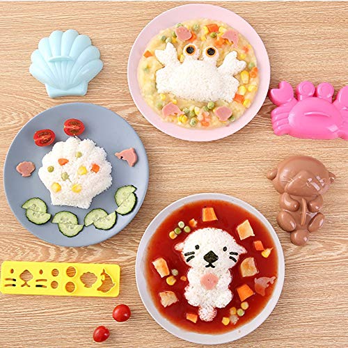 Reisform Cartoon Ozean Bento Maker Form Muschel Krabbe & Seal Algen Nori Expression Cutter Bento Zubehör DIY Küchenwerkzeuge für Baby Kinder Mahlzeit, 5 Stück Reisform Cartoon Ozean Bento Maker Form Muschel Krabbe & Seal Algen Nori Expression Cutter Bento Zubehör DIY Küchenwerkzeuge für Baby Kinder Mahlzeit, 5 Stück von Chchmu