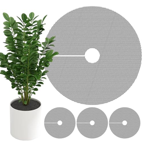 4 Stück Pflanztöpfe Netz Blumentopfgitter Blumentopf Loch Netzpolster Blumentopfboden Netzsieb Pflanzgefäß Drainage Netz, Schützt die Pflanzeerde vor Tieren und Kindern 40cm Durchmesser von Chdnhe