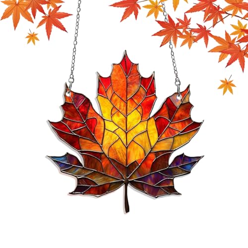 Chdnhe 2D Acryl Ornament | Herbstdekoration Thanksgiving Motiv - Herbst Ahorn 2D Acryl Sonneneinfang Dekoration - Für Familie Nachbarn Weihnachten Einzug Wohnzimmer Schlafzimmer Chdnhe 2D Acryl Ornament | Herbstdekoration Thanksgiving Motiv - Herbst Ahorn 2D Acryl Sonneneinfang Dekoration - Für Familie Nachbarn Weihnachten Einzug Wohnzimmer Schlafzimmer von Chdnhe