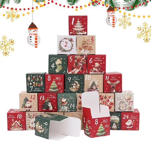 Chdnhe Befüllbare Adventskalender-Boxen | 24-Tägiger Leerer Countdown Behälter Zum Selbstbefüllen - Kartonbehälter Nummerierte Weihnachtsdekoration Für Kinder Jugendliche Erwachsene Chdnhe Befüllbare Adventskalender-Boxen | 24-Tägiger Leerer Countdown Behälter Zum Selbstbefüllen - Kartonbehälter Nummerierte Weihnachtsdekoration Für Kinder Jugendliche Erwachsene von Chdnhe