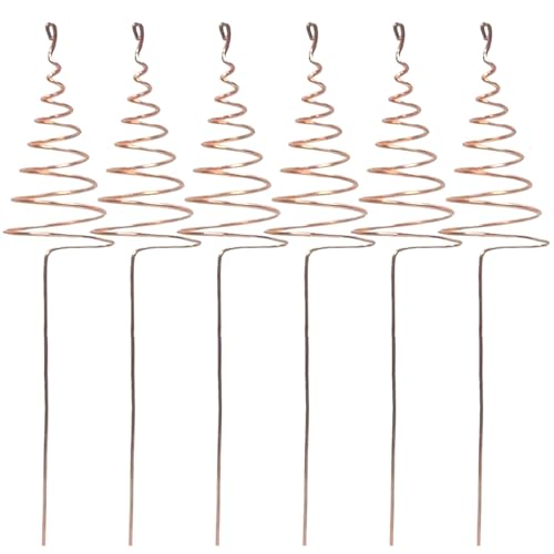 Chdnhe Kupfer Gartenstäbe,Set Mit 6 Kupferstäben Für Pflanzenwachstum - Stabile Spiraldorne Starke Spitzen Halten Netze Für Gemüsebeete Blumenlandschaft von Chdnhe