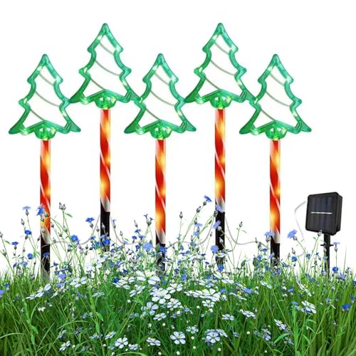 Chdnhe Weihnachts Solarlampen Outdoor Wasserdicht - Solare Weihnachtsdekoration Lichterketten - 5 Stücke wasserdichte Steckschmuck Für Garten Terrasse Festliche Außendekoration von Chdnhe