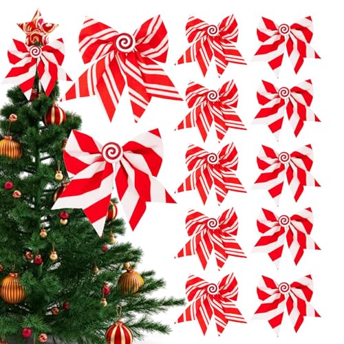Chdnhe Weihnachtskranz Schleife | 12 Stück Rote Und Weiße Festdekoration - Weihnachtsgirlanden Schleifen | Für Innendeko Hochzeit Girlande Party Treppe Kamin Zuhause Chdnhe Weihnachtskranz Schleife | 12 Stück Rote Und Weiße Festdekoration - Weihnachtsgirlanden Schleifen | Für Innendeko Hochzeit Girlande Party Treppe Kamin Zuhause von Chdnhe