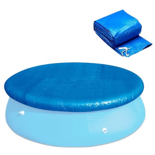Poolabdeckung Rund Poolabdeckplane Wasserdicht Staubdicht UV-beständig Schwimmbadabdeckung mit Kordelzug, Pool Schutzplane für Fast Set Pool,183cm Durchmesser, Blau von Chdnhe