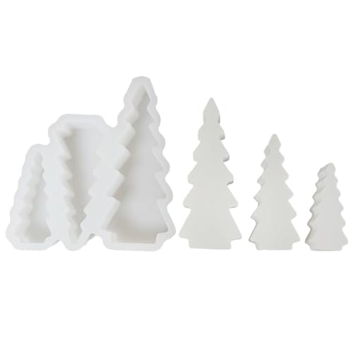 Silikonformen Gießformen Baum, 3 Stück Silikonform Weihnachtsbaum Silikonform Tannenbaum Gips Zum Gießen Silikon Weihnachten Silikonformen für Kerzen Gips von Chdnhe