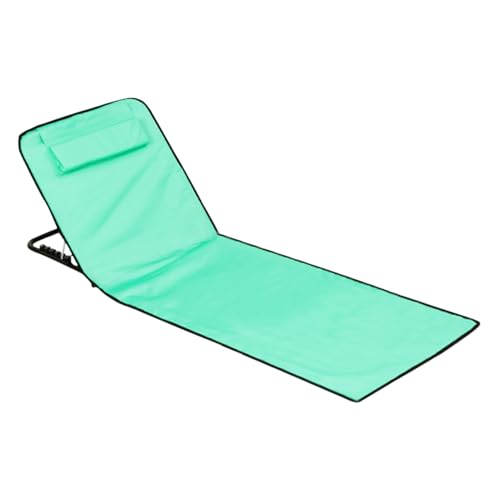Strandliege Klappbar Leicht Strandmatte mit Verstellbarer Rückenlehne und Kopfstütze, Tragbare Strandliege Sonnenliege Gartenliege Sonnenmatte Liegematte für Urlaub, Garten, Camping, Park, Festivals von Chdnhe