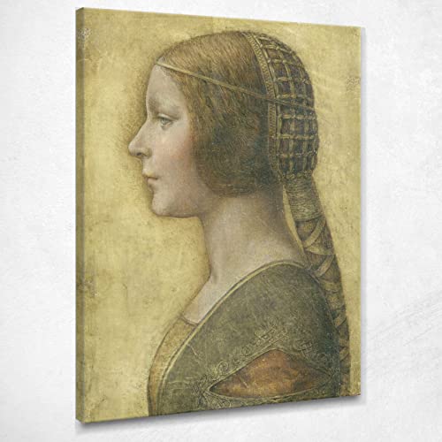 CheQuadro! La Bella Prinzessin Da Vinci Leonardo Bild auf Leinwand ldv15, 40 x 30 cm von CheQuadro!