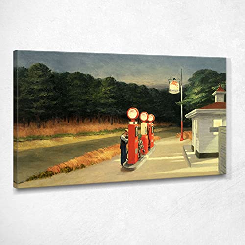 Gas Benzina Edward Hopper Kunstdruck auf Leinwand Eho17, 100 x 60 cm von CheQuadro!