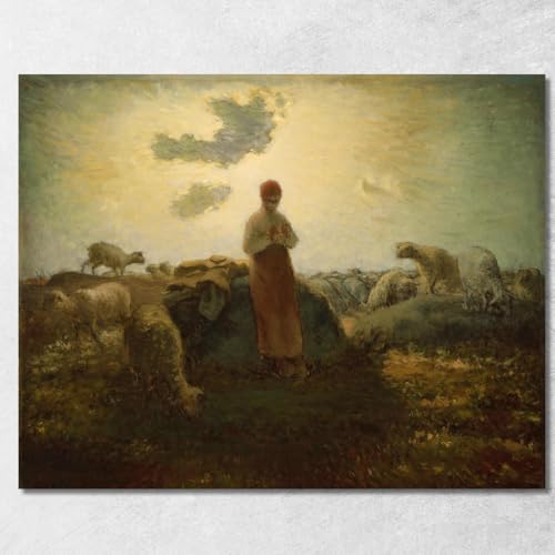 Il Custode Del Gregge Jean-François Millet JFM69 Kunstdruck auf Leinwand, feine Kunst, fertig zum Aufhängen, 150 x 120 cm Il Custode Del Gregge Jean-François Millet JFM69 Kunstdruck auf Leinwand, feine Kunst, fertig zum Aufhängen, 150 x 120 cm von CheQuadro!
