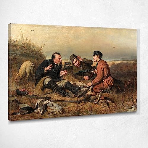 Jäger in Ruhe Perov Vasily Kunstdruck auf Leinwand VP14, 40 x 30 cm von CheQuadro!