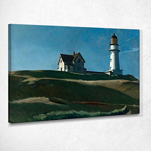 Lighthouse Hill Edward Hopper Kunstdruck auf Leinwand Eho25, 100 x 70 cm von CheQuadro!