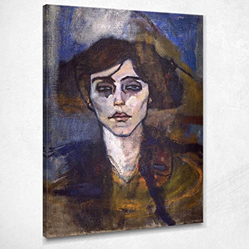 Porträt von maude abrantes Modigliani Amedeo Kunstdruck auf Leinwand AMD30, 100 x 70 cm von CheQuadro!