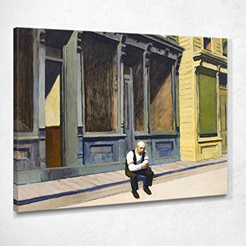 Sunday Sonntag Edward Hopper Kunstdruck auf Leinwand Eho42, 100 x 80 cm von CheQuadro!