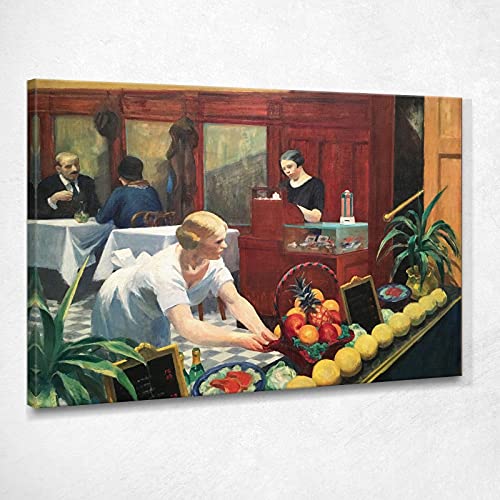 Tables for Ladies Tische für Damen Edward Hopper Kunstdruck auf Leinwand Eho43, 50 x 70 cm von CheQuadro!