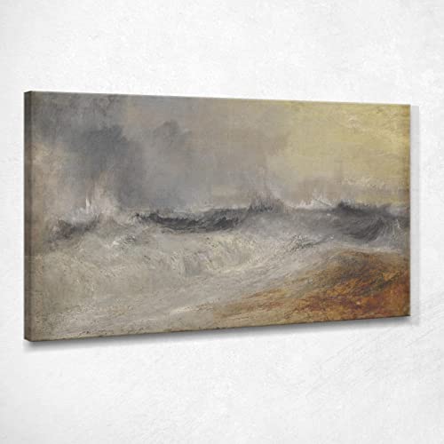 Wellen, die gegen den Wind brechen, 1840 Turner William Bild WT35, 125 x 75 cm von CheQuadro!