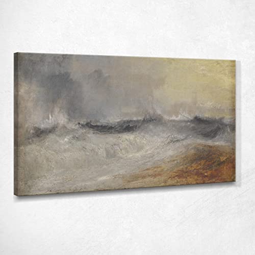 Wellen, die gegen den Wind brechen, 1840 Turner William Bild WT35, 150 x 90 cm von CheQuadro!