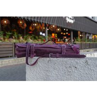 Rolle Zur Aufbewahrung Von Messern Mit Gravur, Leder Messerrolle, Personalisierte Chefs Messertasche, Messeraufbewahrung Taschen, Leathet von CheRollBag