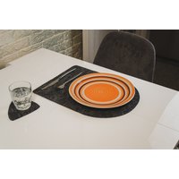 Set Aus Grauem Filz-Tischsets Und Untersetzern, Geschenk Personalisieren, Muttergeschenk, Tischdekoration, Tischdecke, Schwestergeschenk, Für Papa von CheRollBag