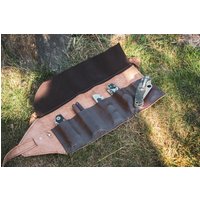 Taschenmesser Aufbewahrung, Leder Messerscheide, Taschenmesserhalter, Carver Roll, Geschenk Für Ihn, Geburtstagsgeschenke, Weihnachtsgeschenke Freund von CheRollBag