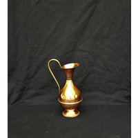 Vintage Krug Kupfer Und Messing Großer Hexengriff Vase Alter Antiker Rustikales Dekor von CheapVintageByJola