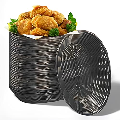 Cheardia Ovaler Kunststoffkorb, 21,6 x 16,3 x 5,3 cm, gewebte Brotkörbe zum Servieren kleiner, leerer Geschenkkörbe, Rattan-Korb für Küche, Restaurant, Tafelaufsatz – Dunkelbraun, 12 Stück Cheardia Ovaler Kunststoffkorb, 21,6 x 16,3 x 5,3 cm, gewebte Brotkörbe zum Servieren kleiner, leerer Geschenkkörbe, Rattan-Korb für Küche, Restaurant, Tafelaufsatz – Dunkelbraun, 12 Stück von Cheardia