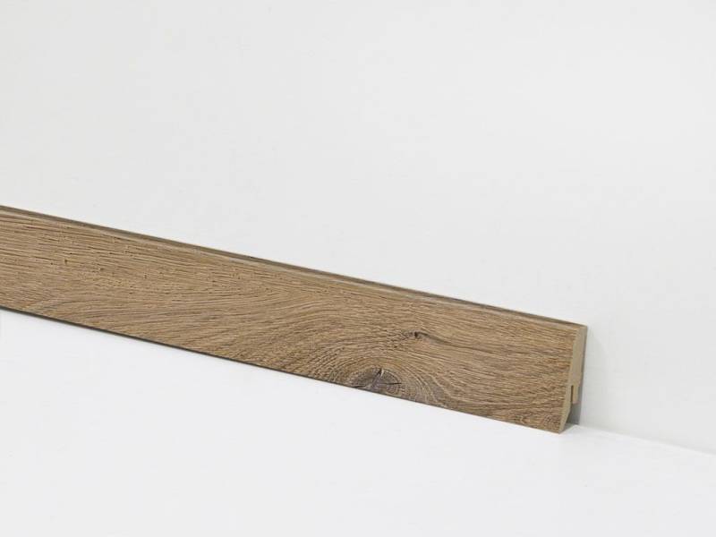Check Sockelleiste Equipped– passend zu Check – Vinyl, Klickboden & andere Bodenbeläge, 1 Stück – 2400 x 58 x 18 mm, Clip- oder Klebemontage von Check