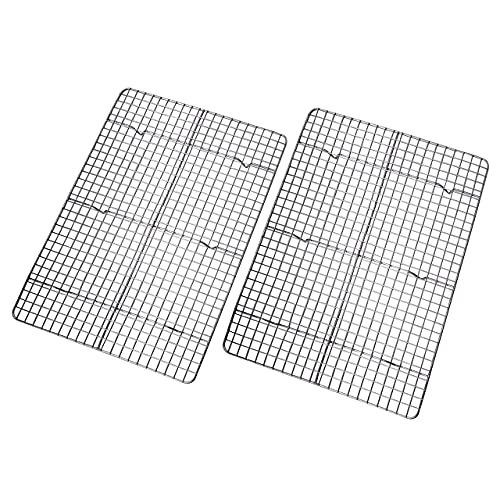 Checkered Chef Kuchengitter Abkühlgitter Set (30x43cm) - 2X Backofen Gitterrost Grillrost Edelstahl von Checkered Chef