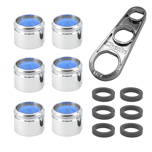 M18/M20/M22/M24/M28 Strahlregler Mischdüse Luftsprudler, 7-teiliges Set Wasserhahn Bubbler, Mischpatrone Armaturensieb, Honeycomb Auslauf des Wasserhahns verchromt - Außengewinde (M18*6+Schlüssel) von Chedin
