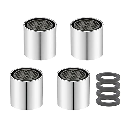 Chedin M16/M18/M18,5/M20/M22 Strahlregler Mischdüse Luftsprudler, 4-teiliges Set Wasserhahn Bubbler, Mischpatrone Armaturensieb, Honeycomb Auslauf des Wasserhahns verchromt - interner Thread (M16) von Chedin