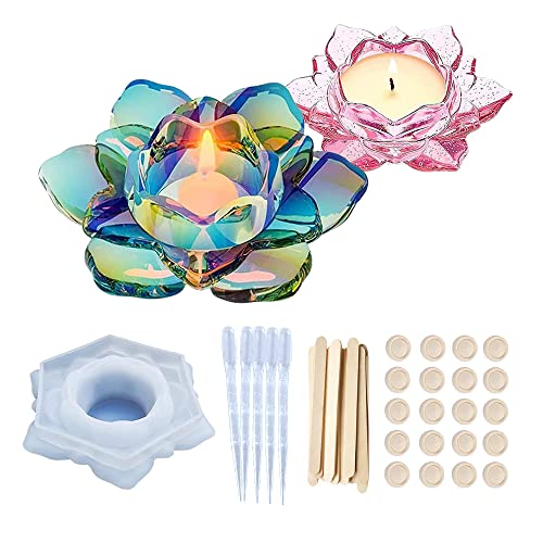 Kerzenhalter Silikonform Epoxidharz Formen Set, DIY Blütenform Aufbewahrungskiste, Silikon Formen Gießformen von Chedin