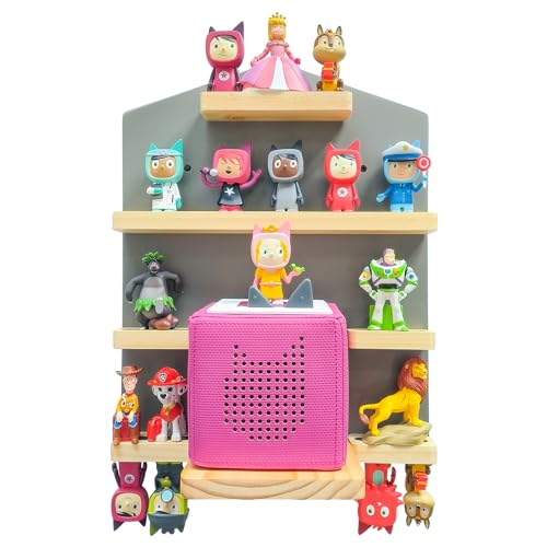 Magnetisches Wandregal lagerregal für Toniebox, Toniebox Regal mit Platz für 10 Tonie Hörfiguren, Dekorieren Sie das Kinderzimmer für Kinder zum Spielen und Sammeln Shelf (H - Grau) von Chedin