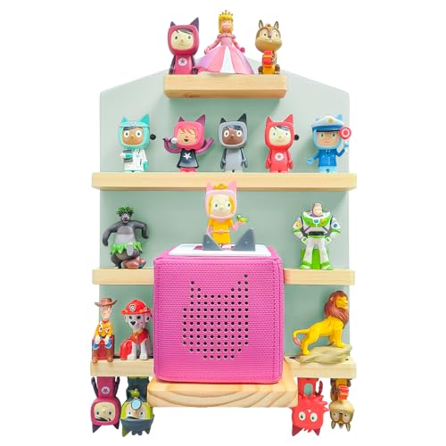 Magnetisches Wandregal lagerregal für Toniebox, Toniebox Regal mit Platz für 10 Tonie Hörfiguren, Dekorieren Sie das Kinderzimmer für Kinder zum Spielen und Sammeln Shelf (H - Grün) von Chedin