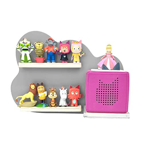 Magnetisches Wandregal lagerregal für Toniebox, Toniebox Regal mit Platz für 10 Tonie Hörfiguren, Dekorieren Sie das Kinderzimmer für Kinder zum Spielen und Sammeln Shelf (W - Grau) von Chedin