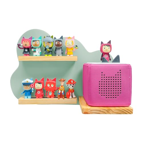 Magnetisches Wandregal lagerregal für Toniebox, Toniebox Regal mit Platz für 10 Tonie Hörfiguren, Dekorieren Sie das Kinderzimmer für Kinder zum Spielen und Sammeln Shelf (W - Grün) von Chedin
