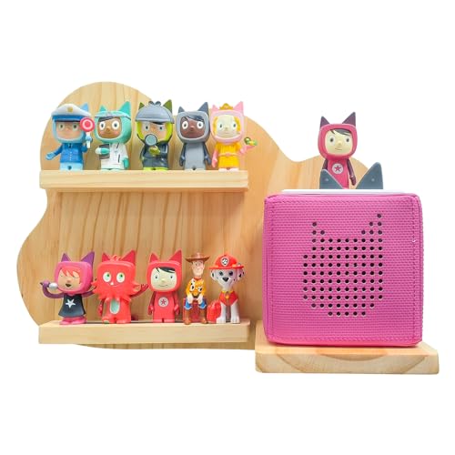 Magnetisches Wandregal lagerregal für Toniebox, Toniebox Regal mit Platz für 10 Tonie Hörfiguren, Dekorieren Sie das Kinderzimmer für Kinder zum Spielen und Sammeln Shelf (Wolken - Hölz) von Chedin